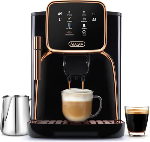 Miniatura 15 de Zulay Kitchen Magia Clasica - Máquina automática de café expreso con molinillo integrado, cafetera de panel táctil, espumador de leche con varita