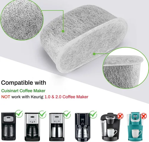 Miniatura 4 de Cuisinart - Paquete de 12 filtros de repuesto para cafetera, compatibles con todas las cafeteras Cuisinart, filtros de agua de carbón, elimina