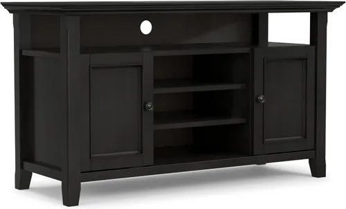 Miniatura 21 de SIMPLIHOME Amherst - Soporte de TV de transición de madera maciza de 72 pulgadas de ancho, estilo rústico marrón envejecido, para televisores