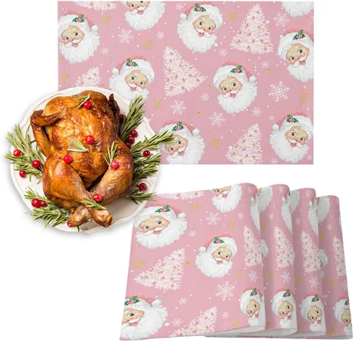 Miniatura 53 de Juego de 4 manteles individuales Boho de otoño, calabazas de acuarela para Acción de Gracias, resistentes al calor, lavables, para mesa, manteles