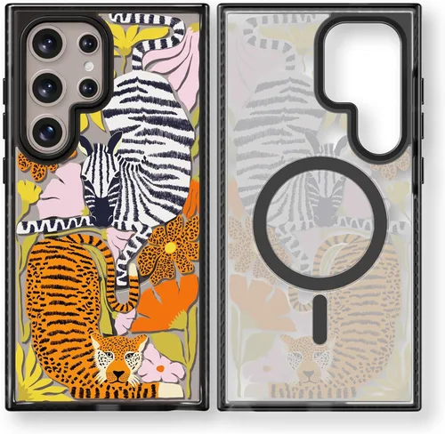 Miniatura 109 de Rosarnnah Funda compatible con Samsung Galaxy S24 Ultra, bonita estética, a la moda, divertida funda con estampado de gatito y gato, duradera a