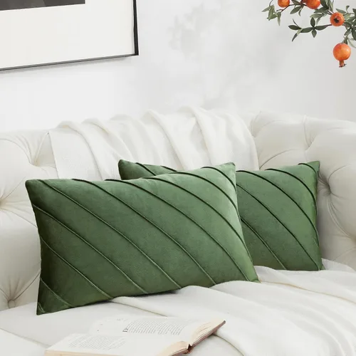 Miniatura 27 de GIGIZAZA Fundas de almohada decorativas de terciopelo de 16 x 16 pulgadas, juego de 2 fundas de almohada color naranja tostado para sofá, fundas