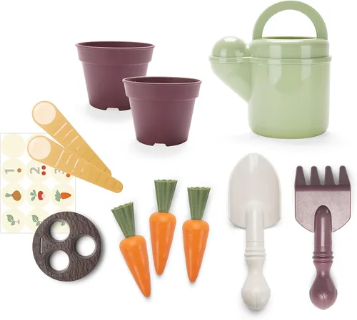 Miniatura 5 de Dantoy: Green Garden - Juego de plantación - 11 piezas, juego de jardinería y comida de simulación, juguetes de herramientas realistas, plástico