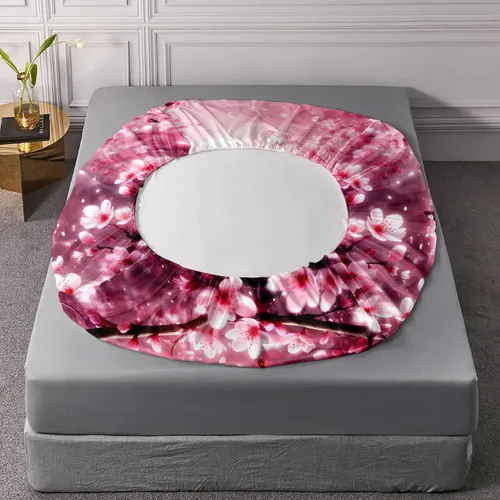 Miniatura 5 de AILONEN Juego de sábanas bajeras de mariposa y mariposa para niñas, juego de ropa de cama con diseño de mariposas y cerezos rosados, para regalo