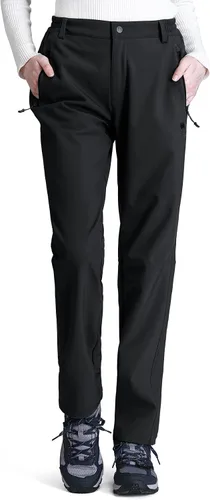Miniatura 3 de GOLDEN CAMEL Pantalones de senderismo Softshell para mujer, impermeables, resistentes al viento, pantalones de esquí de invierno con forro polar