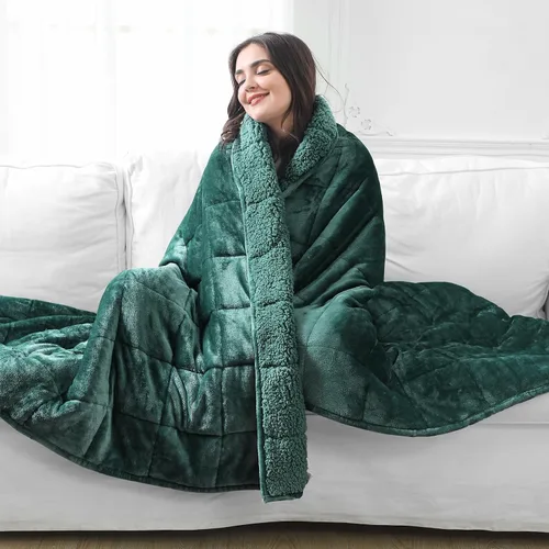 Miniatura 7 de Aemicion Manta con peso para niños de 7 libras, tamaño individual de 41 x 60 pulgadas, cómoda, suave y esponjosa Sherpa, manta pesada para niños