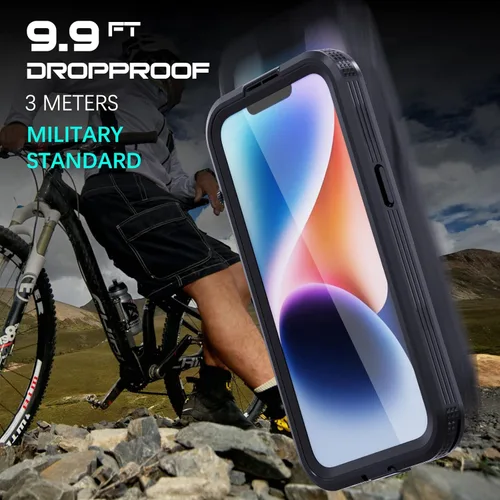 Miniatura 3 de Funda impermeable para iPhone 14 con protector de pantalla integrado, a prueba de polvo, a prueba de golpes, a prueba de caídas, cubierta protectora