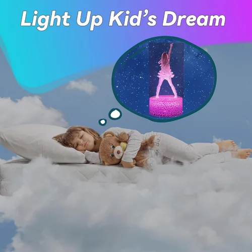 Miniatura 5 de Regalos para niñas, regalo de cumpleaños de niña cantante, decoración para habitación. Lámpara de mesa para suministros de fiesta musical. Luz