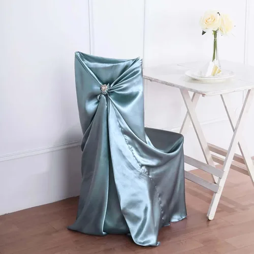 Miniatura 15 de Efavormart - Fundas para sillas de boda, plegables, de satén, universales, para fiestas, 5 unidades, se adaptan a la mayoría de las sillas, fáciles