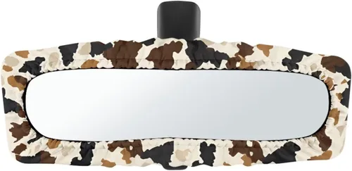 Miniatura 19 de Funda para espejo retrovisor de automóvil con estampado de vaca negro, protector de espejo retrovisor automático elástico