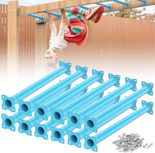 Miniatura 10 de Kit de Barras de Mono de 16.5 Pulgadas Peldaños de Escalera de Patio de Juegos para Patio Trasero Interior Exterior Niños Barras de Metal Juego