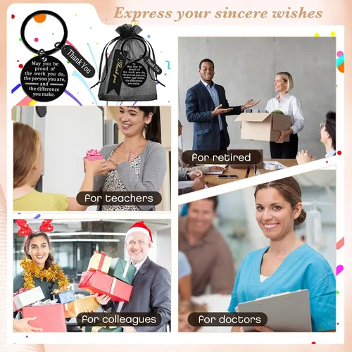 Miniatura 7 de Yinkin 72 Piezas Regalos de Agradecimiento a los Empleados al Por Mayor Regalos de Agradecimiento al Personal Bolsas de Organza con Tarjetas