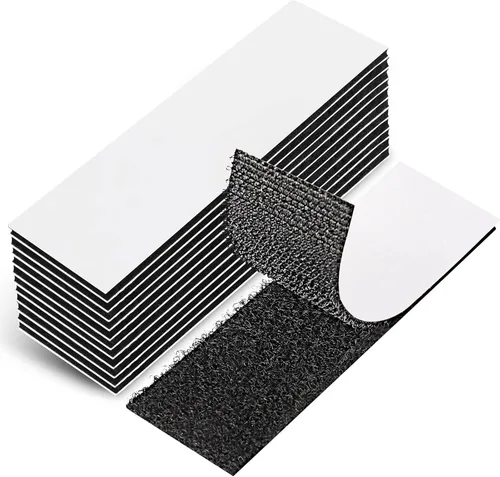EOTW Paquete de 12 cintas de gancho y bucle, cinta fuerte de 1 x 4 pulgadas, adhesivo de doble cara, reutilizable, cinta de montaje de gancho y