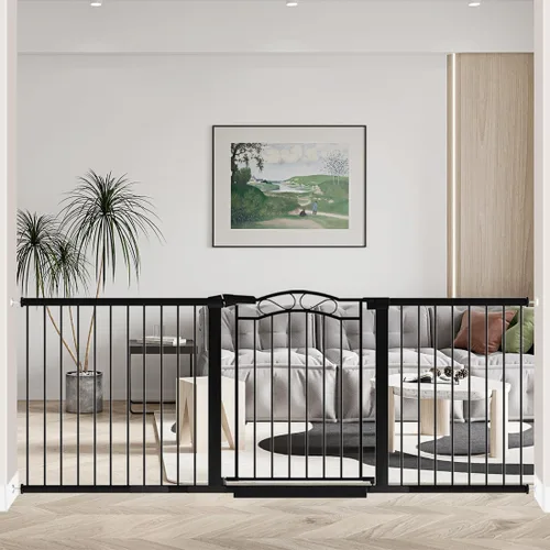Miniatura 18 de Fairy Baby Puertas para bebés extra anchas de 57.1"-59.8" con puerta, puerta infantil de 58-59 pulgadas para niños pequeños, puerta de metal montada