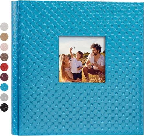Miniatura 27 de Mublalbum Álbum de Fotos Pequeño 4x6 300 Fotos Cubierta de Cuero Libro de Fotos con Bolsillos Horizontales para Bebé Boda Aniversario y Familia Azul
