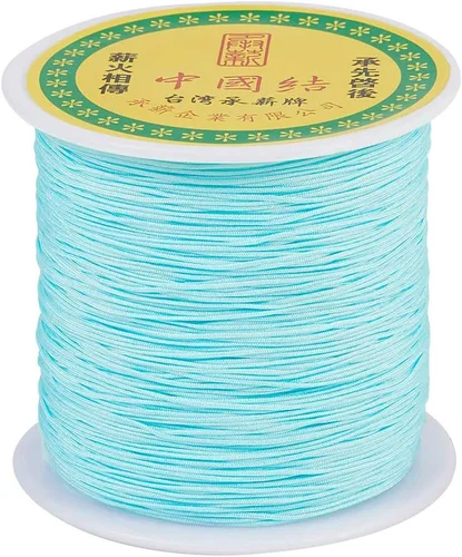 Miniatura 34 de Cordón de nailon trenzado de 150 yardas, cuerda roja de 0.020 in para pulsera, hilo de cuentas de nailon para collar Kumihimo, joyas, borlas
