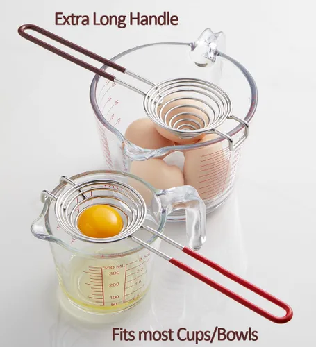 Miniatura 3 de Separador de huevos, yema de huevo, separador blanco, acero inoxidable, filtro de tamizado de yema de huevo, herramienta de cocina
