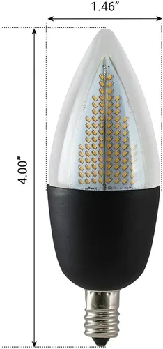 Miniatura 4 de Euri Lighting - Foco de llama parpadeante, ECA9.5-2120fcb, candelabro decorativo CA9.5 con base E12, blanco cálido 1800K, no regulable, 1W