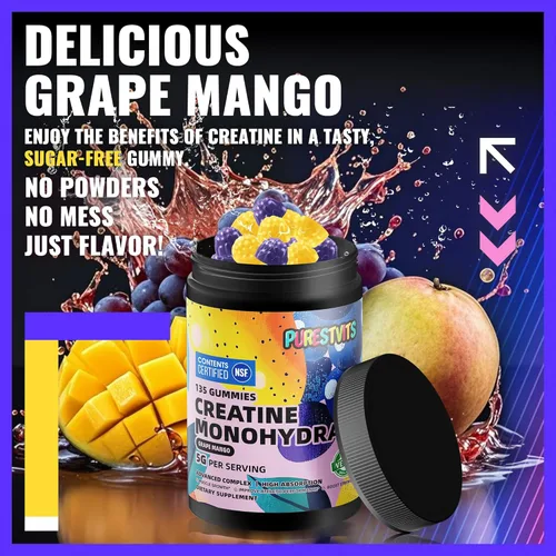 Miniatura 6 de Gomitas de Monohidrato de Creatina (5g) – Energía Pre-Entrenamiento y Apoyo al Crecimiento Muscular para Hombres y Mujeres Gomitas de Electrolitos