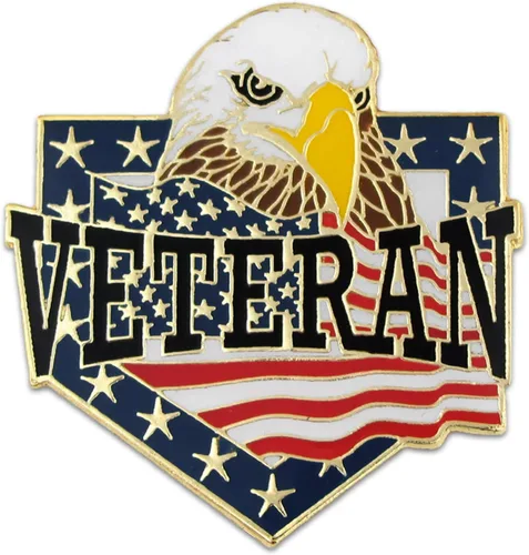 Miniatura 33 de PinMart Pin de veterano – Pin patriótico americano de solapa o sombrero – Orgulloso de ser retirado ejército, marina, fuerza aérea o cuerpo
