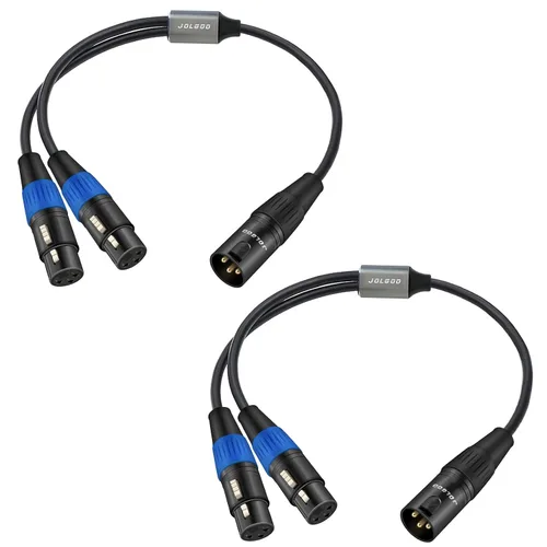 Miniatura 12 de JOLGOO Divisor XLR - Cable Y hembra a macho doble, 1.6 pies
