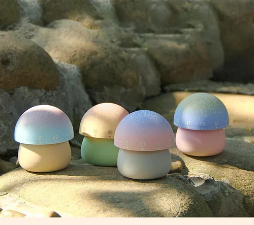 Miniatura 7 de Temporizador de cocina mecánico de 60 minutos para niños, lindo temporizador de cocción de hongos (beige)