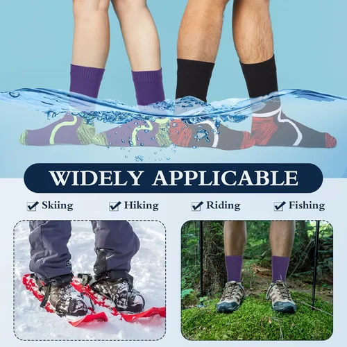 Miniatura 6 de 2 Pairs Waterproof Socks Unisex Waterproof Breathable Socks Outdoor Skiing Hiking Wading Fishing Socks for Men Women