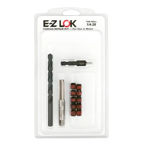 Miniatura 24 de E-Z LOK EZ-329-8 Kit de reparación de roscas para insertos roscados de acero al carbono metálico 1/2-13 y herramientas de instalación