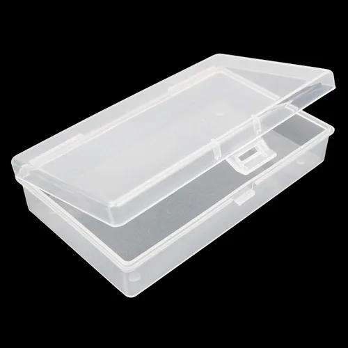 Miniatura 8 de Goodma 8 contenedores rectangulares vacíos de plástico transparente con tapas con bisagras para objetos pequeños y otros proyectos de manualidades