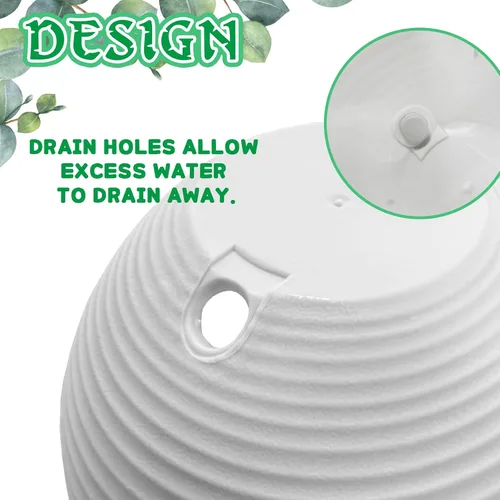 Miniatura 4 de Srmayyi Paquete de 4 Macetas Colgantes de Plástico de 8 Pulgadas con Riego Automático, Maceta Colgante Redonda con Drenaje y Cadena Metálica, Maceta