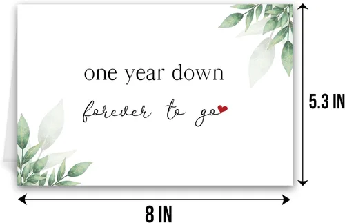 Miniatura 3 de Qiliji Tarjeta Romántica de 1er Aniversario, Tarjeta de Feliz 1er Aniversario para Él Ella, Tarjeta de Aniversario de Boda de Primer Año, 1 Año