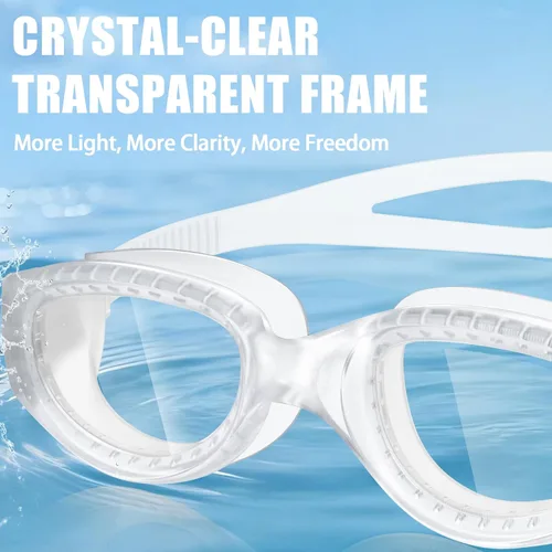 Miniatura 3 de Gafas de natación para adultos, transparentes, sin fugas, antiniebla, UV, gafas de natación de visión amplia para hombres y mujeres