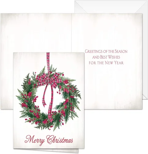 Miniatura 4 de Canopy Street Tarjetas navideñas clásicas / 25 tarjetas navideñas con sobres blancos / 5 diseños retro de Navidad / tarjetas de felicitación