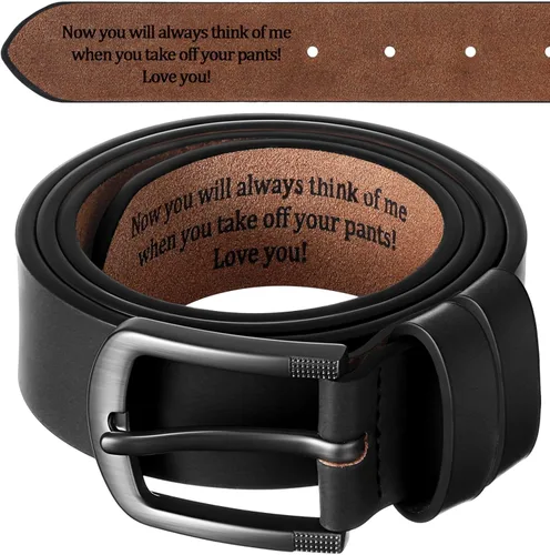 Cinturón para hombre de regalo para marido, cinturones personalizados para hombres, regalo de cuero grabado para él, cumpleaños, aniversario, boda
