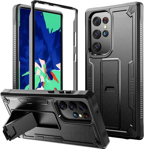 Miniatura 14 de URBANITE Funda para Samsung Galaxy S22 Ultra 5G, grado militar, resistente, a prueba de golpes, con función atril para Galaxy S22 Ultra 6.8 pulgadas