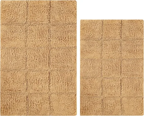 Miniatura 20 de Superior Juego de alfombras de baño antideslizantes de algodón con respaldo de látex en aerosol, 20 x 30 pulgadas, 24 x 36 pulgadas, 2 piezas, salvia
