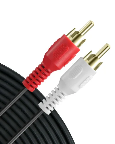 Miniatura 5 de Fosmon Cable de audio estéreo macho a macho de 2 RCA, conector RCA dual para sonido claro, 6 pies