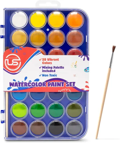 Miniatura 6 de Juego de pintura de acuarela, 36 colores de pintura de acuarela lavable incluye paleta de acuarela y 3 pinceles para pintar. Excelente pintura