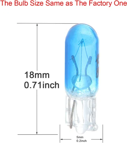 Miniatura 2 de CCIYU 20 unidades de bombilla de luz de halógeno T5 azul 17 86 206 para panel de instrumentos, lámpara de tablero 12V