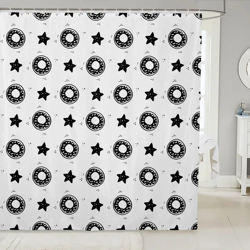 Miniatura 21 de Manfei Cortinas de ducha para niños con diseño de perros de dibujos animados, bonitas cortinas de baño para niñas y niños pequeños, cortinas
