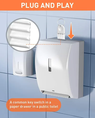 Miniatura 5 de 5 llaves dispensadoras de toallas de papel, llaves dispensadoras universales de papel higiénico, llave de plástico duro para dispensador de papel