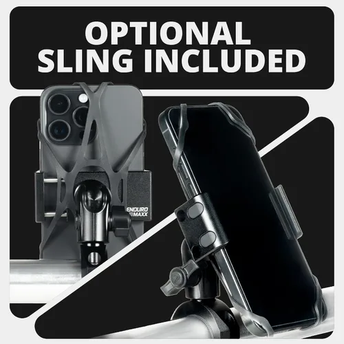 Miniatura 7 de Tackform Soporte de teléfono negro para motocicleta All Metal – 20MAXX Spring Cradle Abrazadera universal BC3 para manillar de 7/8 pulgadas a