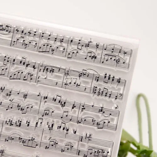 Miniatura 3 de NZJ Vintage Inglés Palabras Sentimiento Fondo Música Notas Borrar Sellos Tarjetas para Grabado Carpeta Plantillas Artesanías Álbum de Tarjetas