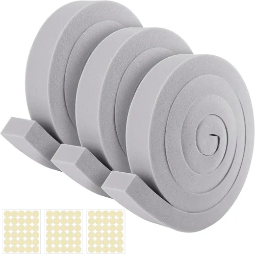 Tlswshsy 3 cintas de espuma para aire acondicionado, 2 x 1 pulgada x 6.5 pies, burlete de espuma de CA no adhesiva con punto de pegamento para aire