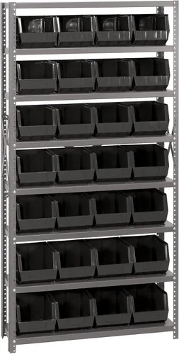 Miniatura 208 de Quantum QSBU-245BK Heavy Duty Shelving Unit with (7) Shelves and (24) QUS245 Black Bins for Garage Warehouse Storage Distribution 400 lb Load