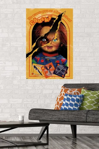 Miniatura 2 de Chucky: Let's Be Friends - Póster de pared, 34 pulgadas de largo x 22.4 pulgadas de ancho, versión sin marco