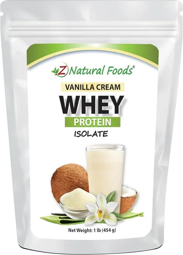 Miniatura 10 de Z Natural Foods Proteína aislada de suero de leche de crema de vainilla, rica en nutrición, proteína en polvo sabrosa para la salud del corazón