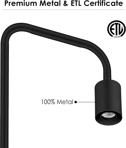 Miniatura 7 de BoostArea- Lámpara de pie industrial, enchufe E26, de metal, con certificación ETL, moderna y minimalista para dormitorio, sala de estar