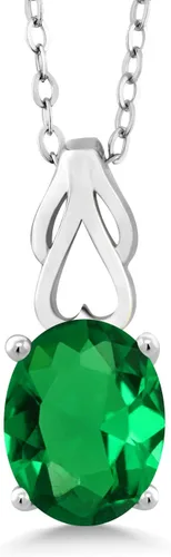 Miniatura 26 de Gem Stone King Collar de plata de ley 925 con piedra natal ovalada de 0.354 x 0.276 in Collar con colgante solitario para mujer Con cadena