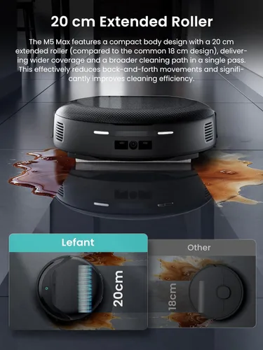 Miniatura 8 de Lefant LiDAR Robot aspiradora y trapeador, succión de 23000 Pa, 120 días de autovaciado, PSD 2.0 inteligente para evitar obstáculos, lavado